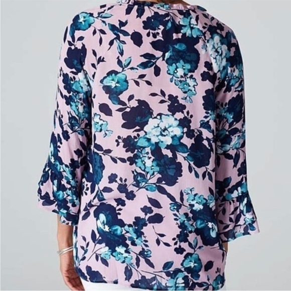 J. Jill Floral Pink and Blue Women's Top New with Tags - Picture 3 of 6